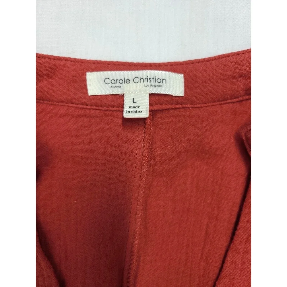 Carole Christian Tiered Dress Sz‎ L Rust Color